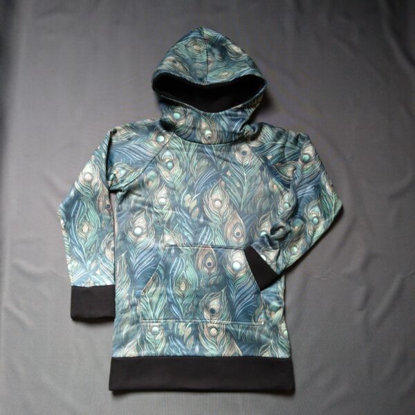 Bluza // pawiowe z kapturem i kieszenią