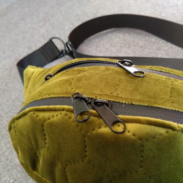 Nerka // welur tapicerski // oliwkowa w heksagony