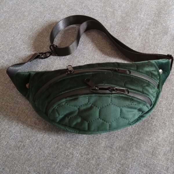 Nerka // welur tapicerski // butelkowa zieleń w heksagony