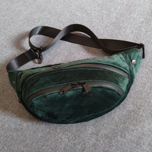 Nerka // welur tapicerski // butelkowa zieleń w jodełkę