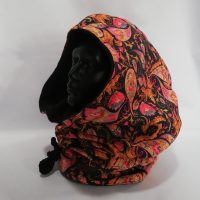 Kapturokomin zimowy / paisley na czarnym